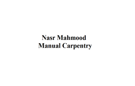 Nasr Mahmood Manual Carpentry